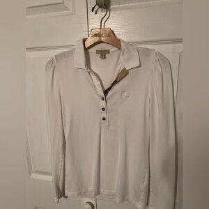 Burberry White woman's small collar shirt